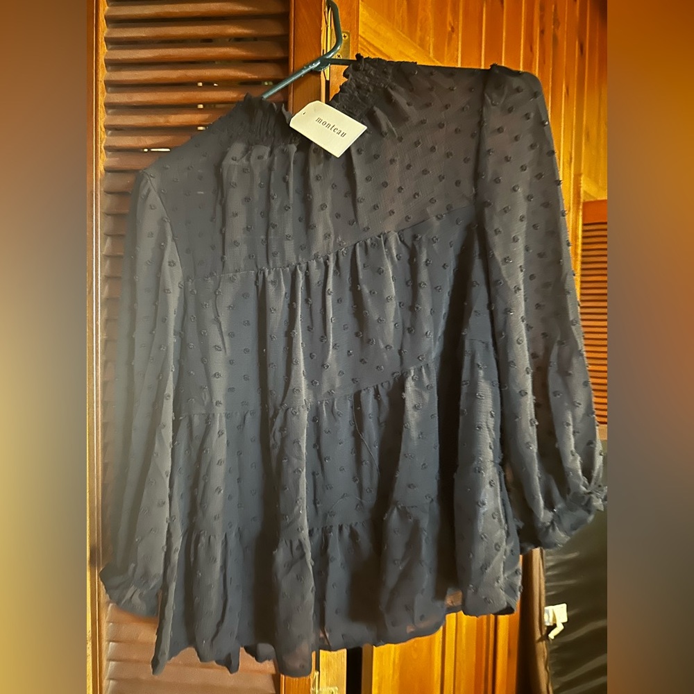NWT Black blouse, size M
